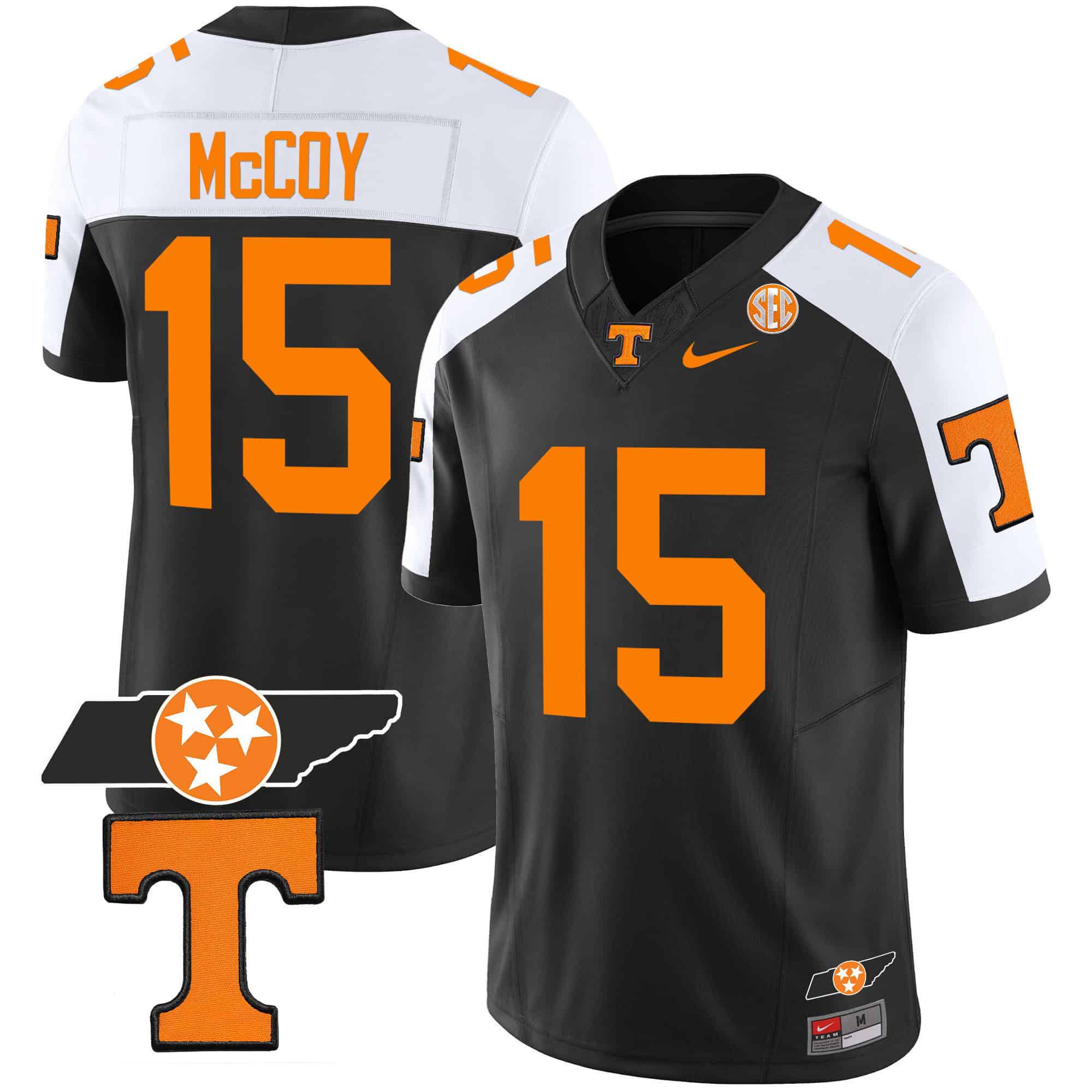 Men Tennessee Volunteers #15 Mccoy Black 2024 Nike Checkerboard & Alternate NCAA Jersey->indianapolis colts->NFL Jersey